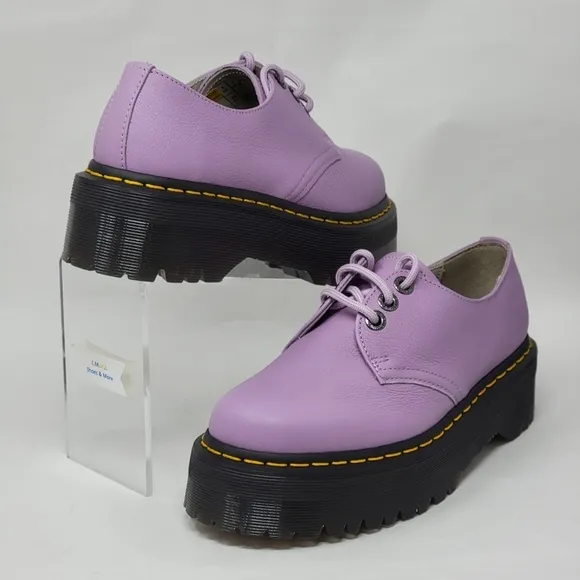 Dr Martens Womens Platform Purple Oxford Shoes Size US 7 UK 5 EUR 38 New
