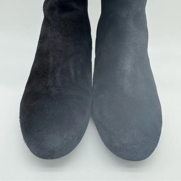 Duo Boots Black Suede Heeled Knee High Boots Size EU 38/US 7.5