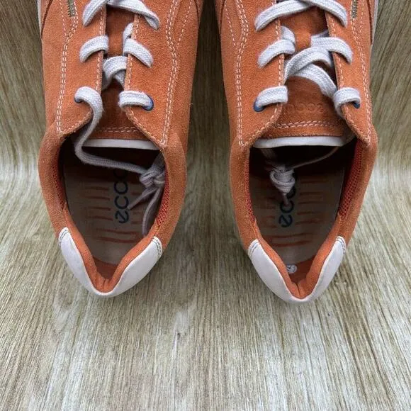Ecco Bradley Men's EU‎ 47 US 13 Comfort Lace Up Orange White Sneakers Shoes
