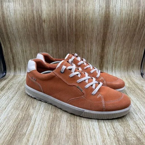 Ecco Bradley Men's EU‎ 47 US 13 Comfort Lace Up Orange White Sneakers Shoes