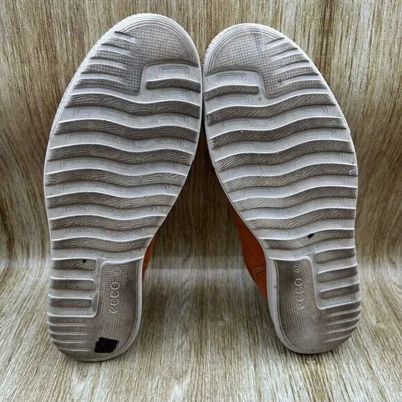 Ecco Bradley Men's EU‎ 47 US 13 Comfort Lace Up Orange White Sneakers Shoes