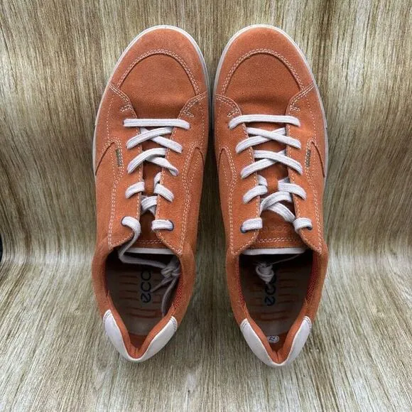 Ecco Bradley Men's EU‎ 47 US 13 Comfort Lace Up Orange White Sneakers Shoes