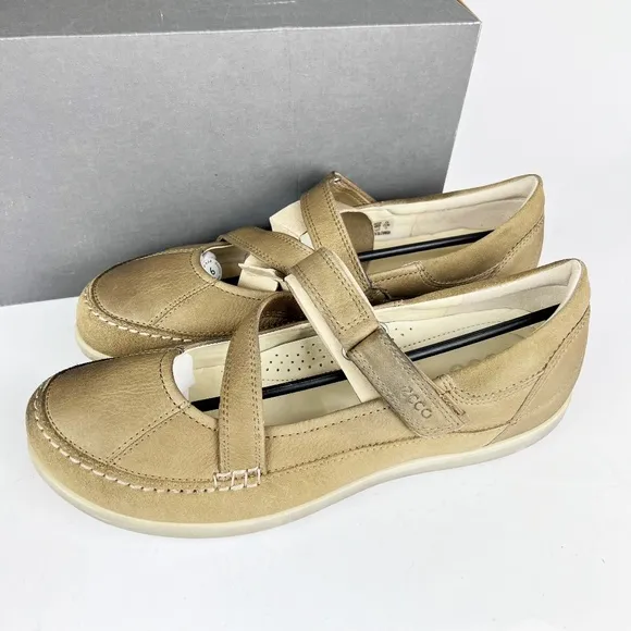 Ecco Cayla Womens Mary Jane Comfort Shoes Crisscross Navajo Brown Leather 41