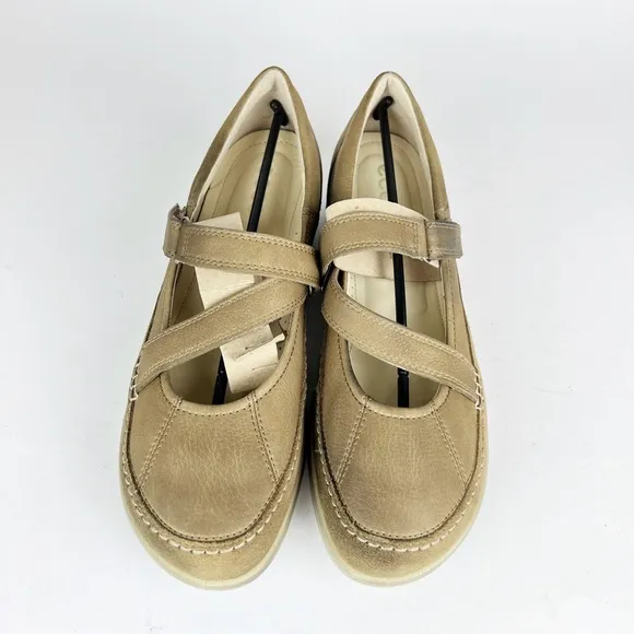 Ecco Cayla Womens Mary Jane Comfort Shoes Crisscross Navajo Brown Leather 41