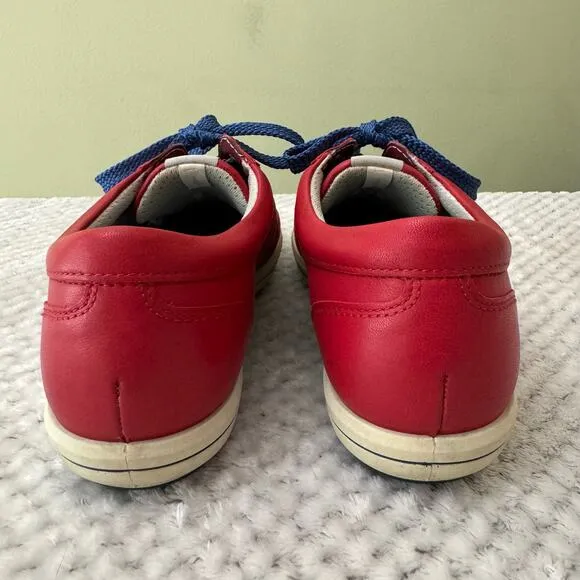ECCO Golf Street Athletic Hydromax Sneaker Shoes Women 38 7/7.5US Red Leather