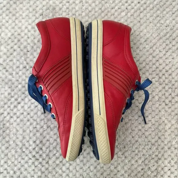 ECCO Golf Street Athletic Hydromax Sneaker Shoes Women 38 7/7.5US Red Leather