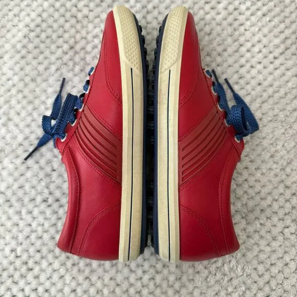 ECCO Golf Street Athletic Hydromax Sneaker Shoes Women 38 7/7.5US Red Leather