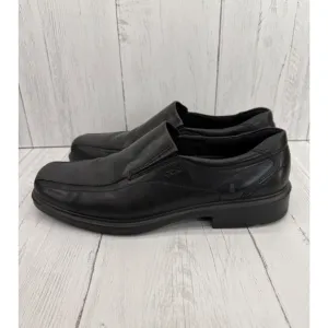 ecco Helsinki Black Slip On Leather Loafers Men's EUR 46 US 12 Comfort Shoes
