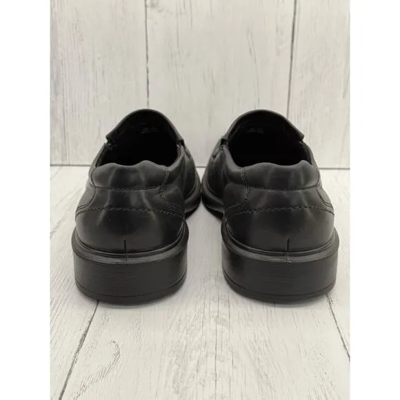 ecco Helsinki Black Slip On Leather Loafers Men's EUR 46 US 12 Comfort Shoes