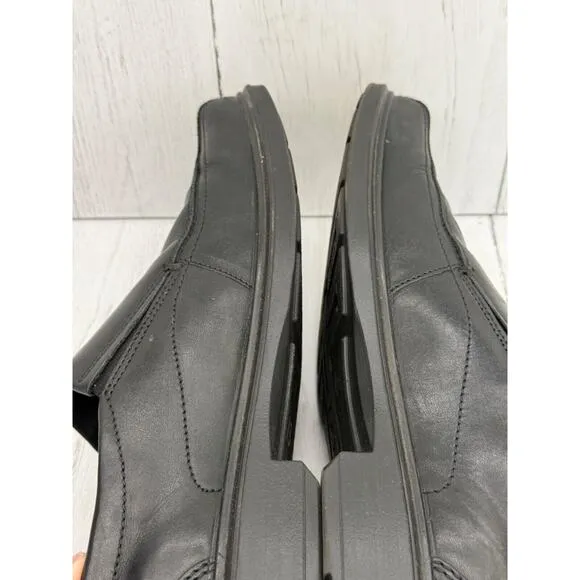 ecco Helsinki Black Slip On Leather Loafers Men's EUR 46 US 12 Comfort Shoes
