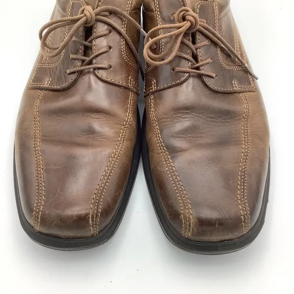 ECCO Helsinki Men's Brown Leather Bicycle Toe Lace-Up Dress Casual Shoes…