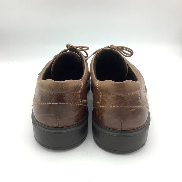 ECCO Helsinki Men's Brown Leather Bicycle Toe Lace-Up Dress Casual Shoes…