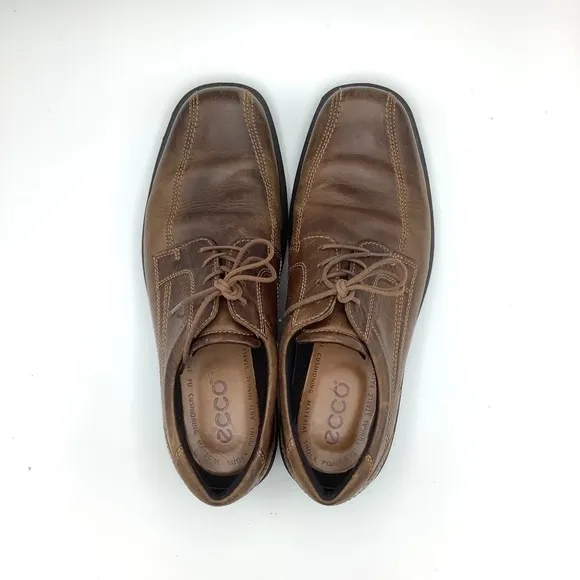 ECCO Helsinki Men's Brown Leather Bicycle Toe Lace-Up Dress Casual Shoes…