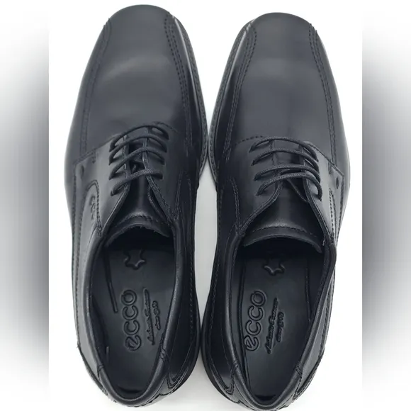ECCO Men's New Jersey Lace-Up Dress Shoes Black Leather 51514 Size 6-6.5 EU 40