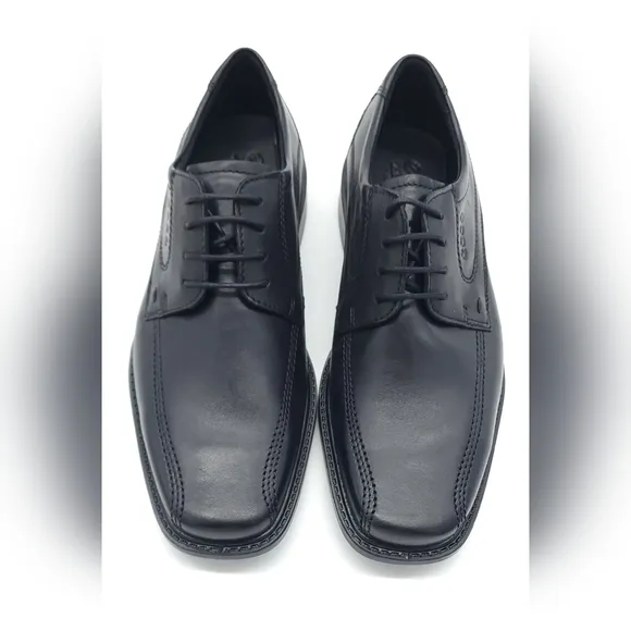 ECCO Men's New Jersey Lace-Up Dress Shoes Black Leather 51514 Size 6-6.5 EU 40