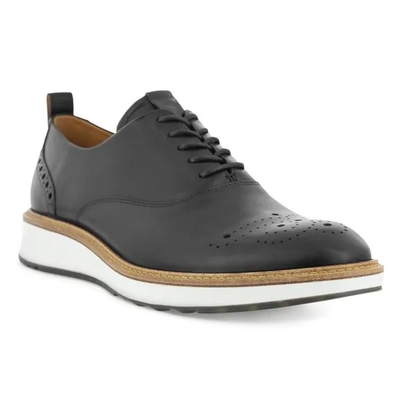 ECCO MEN'S ST 1 HYBRID OXFORD WING SHOE BLACK 83684401001 Size 10.5 EUC