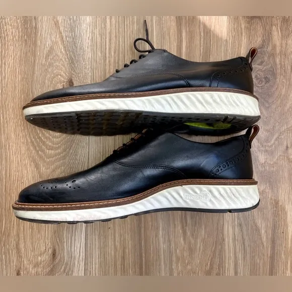 ECCO MEN'S ST 1 HYBRID OXFORD WING SHOE BLACK 83684401001 Size 10.5 EUC