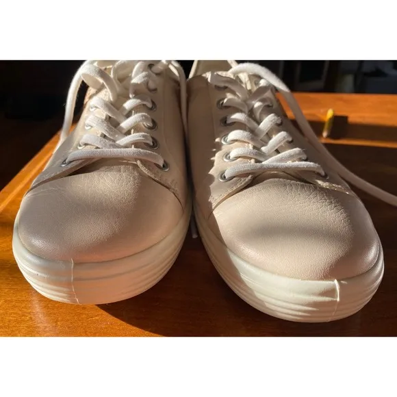 Ecco Soft 7 Leather Sneakers Extra Width Casual Walking Shoes EU41 US10 NWOT