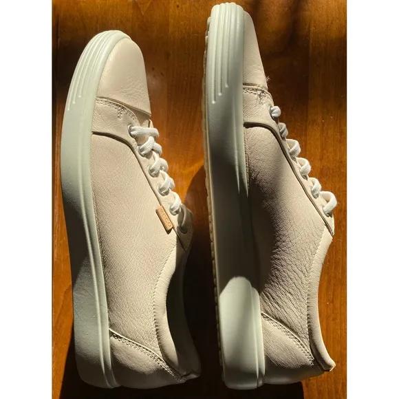Ecco Soft 7 Leather Sneakers Extra Width Casual Walking Shoes EU41 US10 NWOT