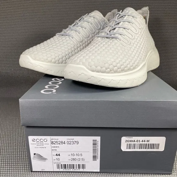 ECCO Therap Men’s Lace-up Comfort Leather Shoes Sneakers US 10 EU 44 Concrete