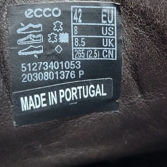 ECCO TRAY TECH Innovative Brown Leather Oxford Dress Shoes Men's Size US 8 EU 42