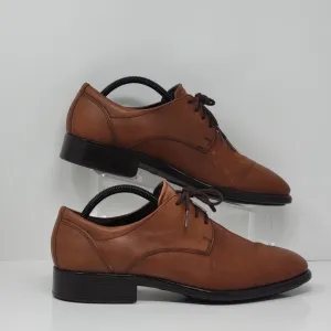 ECCO TRAY TECH Innovative Brown Leather Oxford Dress Shoes Men's Size US 8 EU 42