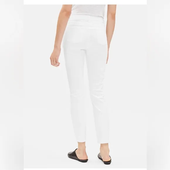 Eileen Fisher System Organic Cotton Slim Ankle Jean white size 0