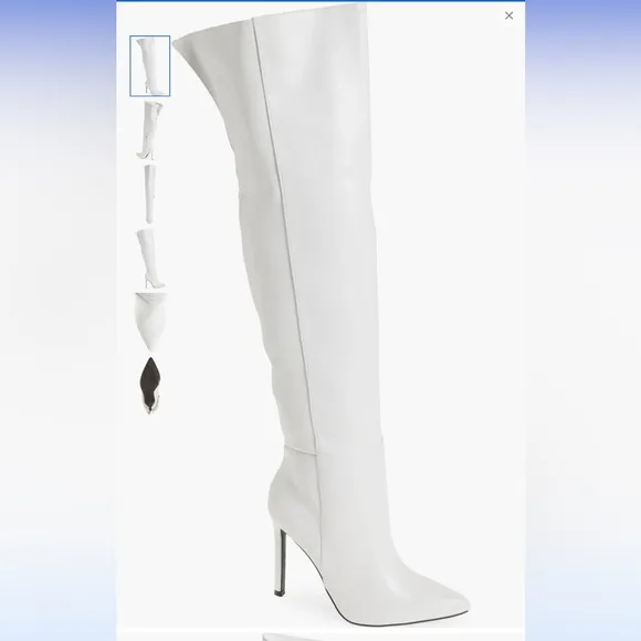 Elegant off White Knee-High Women's Boots