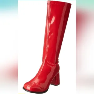 ELLIE Gogo Knee High Patent Zip Boots EUC