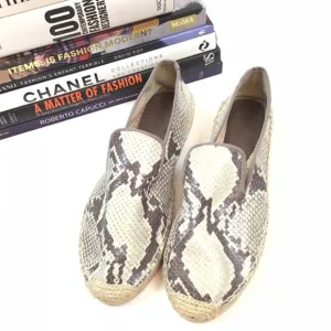 Elyse Walker Flats Blair Espadrille Snake Slip On 37.5 Shoes