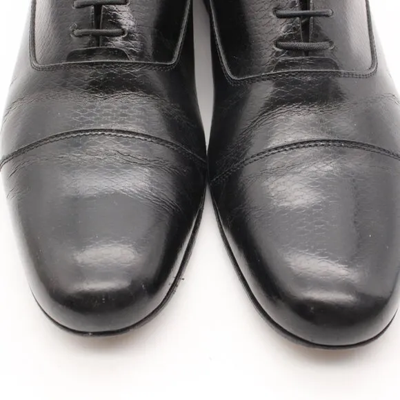 Emporio Armani Men's EU Size 42 Black Leather Dress Shoes Lace Up Italy