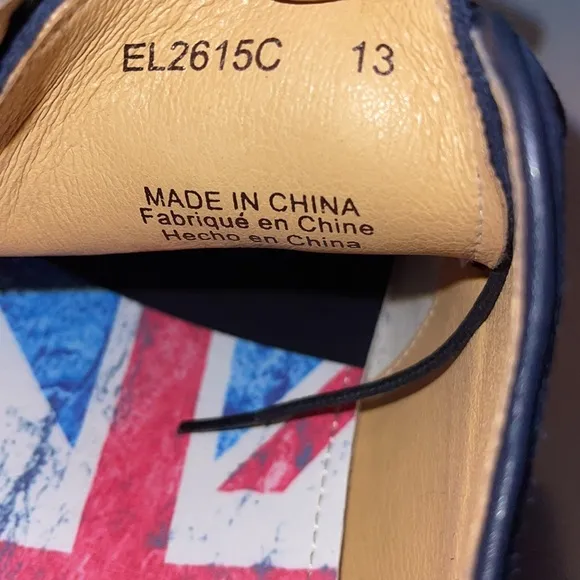 ENGLISH LAUNDRY Jason Suede Derby Navy Shoes size 13