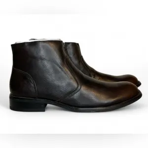 Etto Ballini Mens Zip-Up Leather Boots (size 12, Lichi Brown)  | Brand New.