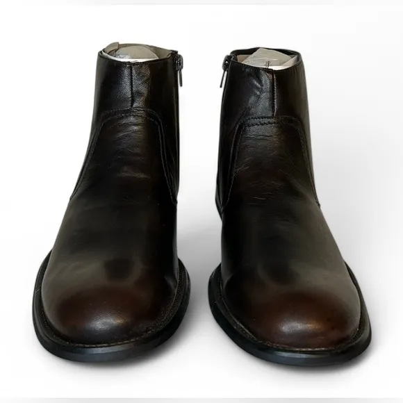 Etto Ballini Mens Zip-Up Leather Boots (size 12, Lichi Brown)  | Brand New.