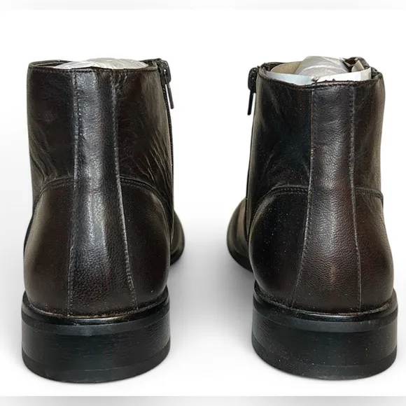 Etto Ballini Mens Zip-Up Leather Boots (size 12, Lichi Brown)  | Brand New.