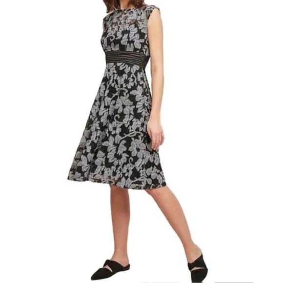 EUC Anthropologie Moulinette Soueur Floral Cut Outs Embroidered onto Lace Dress