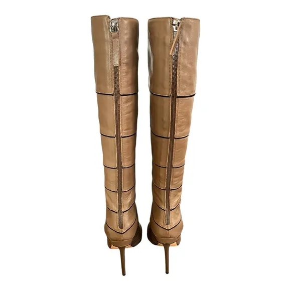 EUC!! L.A.M.B. Taupe Stiletto Knee High Boots, Size 6.5