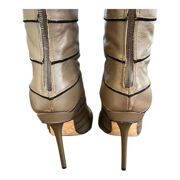EUC!! L.A.M.B. Taupe Stiletto Knee High Boots, Size 6.5