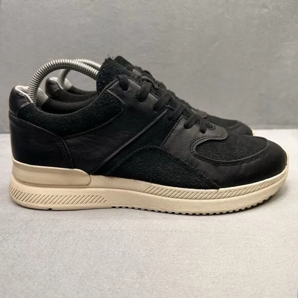 Everane The Trainer Womens Size 10 Shoes Black/Off White Leather Athletic