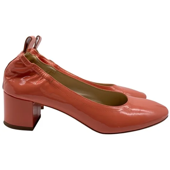 Everlane Womens Shoes The Day Heel 8 Coral Patent Leather Italy Sleek Feminine