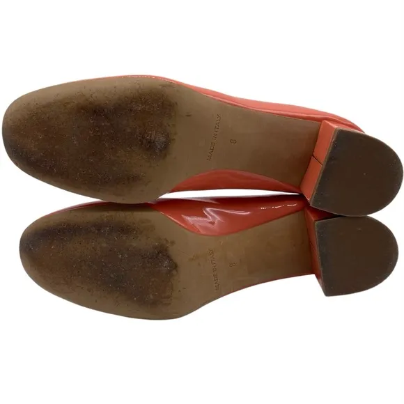 Everlane Womens Shoes The Day Heel 8 Coral Patent Leather Italy Sleek Feminine
