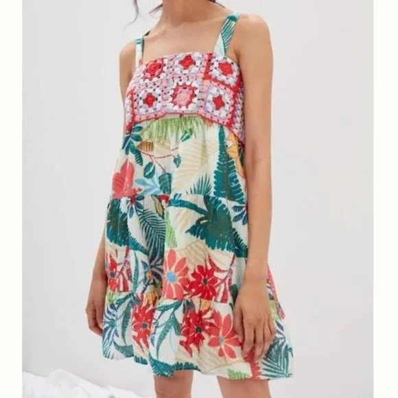 FARM Rio Crochet Mini Dress L