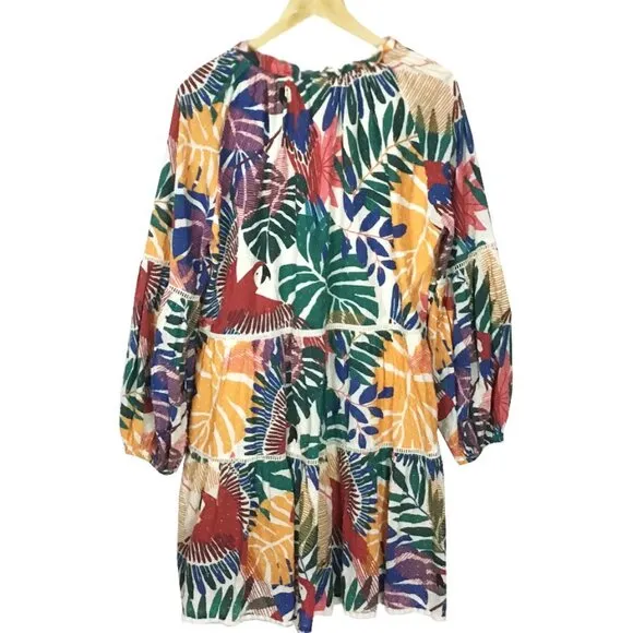 Farm Rio Off White Macaw Mini Dress NWOT