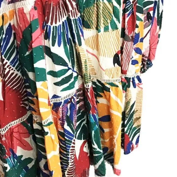 Farm Rio Off White Macaw Mini Dress NWOT