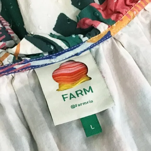 Farm Rio Off White Macaw Mini Dress NWOT