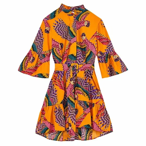 ✨FARM RIO✨Beaded Macaws Mini Dress
