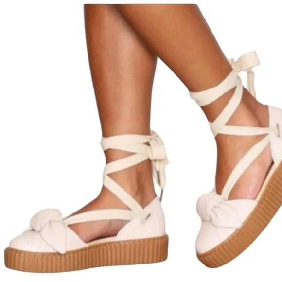 Fenty X Puma By Rihanna Women’s Leather Bow Creeper Platform Shoes