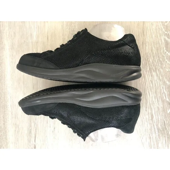 Finn Comfort Ikebukuro Women's US 7.5 Black Nappa Leather Casual Sneaker Shoes