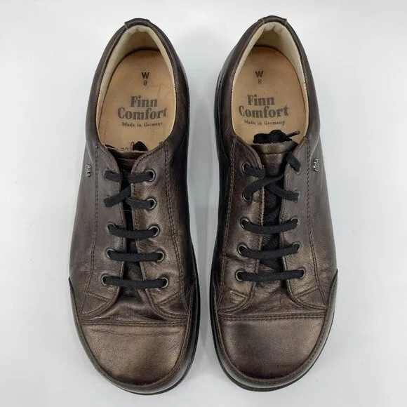 Finn Comfort Women's US 10.5 W Ikebukuro Bronze Leather Rocker Sole Sneaker