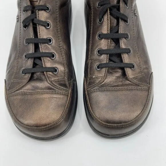 Finn Comfort Women's US 10.5 W Ikebukuro Bronze Leather Rocker Sole Sneaker